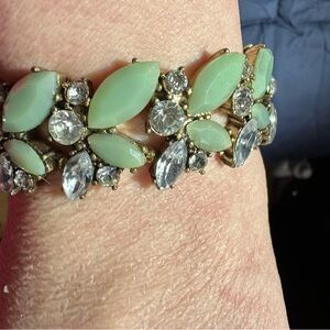 Green and Silver Sparkling Stone Bracelet